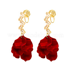 Clip-Ohrringe aus Blumenlegierung mit klaren Zirkonia&nbsp;FS-WG077B1-02