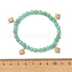 Braccialetti con ciondolo in ottone micro pavé di zirconi cubici trasparenti&nbsp;BJEW-JB14058