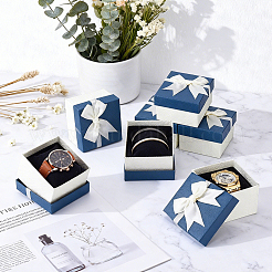 Geschenkboxen aus Papier mit Polyester-Schleife&nbsp;CON-WH0095-224A