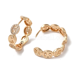 Pendientes de aro de circonio cúbico de micro pave de latón&nbsp;EJEW-M238-69KCG