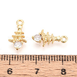 Breloques en laiton avec zircone cubique de micro pave&nbsp;KK-N263-144A-G