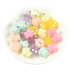 Pendenti in resina opaca luminosa 30 pz 6 colori&nbsp;JACR-YW0001-03