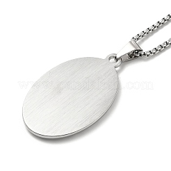 Collier pendentif vierge marie en acier inoxydable anti-ternissement avec chaînes à claquettes pour femme&nbsp;NJEW-E066-01P