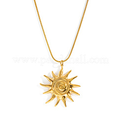 Collares con colgante de espiral solar vintage de acero inoxidable 304 para mujer&nbsp;WV2737