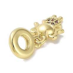 Gestellvergoldete europäische Anhängeranhänger mit Pavé-Kubikzirkonia aus Messing&nbsp;X-KK-R163-08B-G
