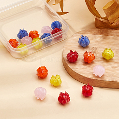 20pcs 5 Farben handgemachte Bunte Malerei-Perlen&nbsp;LAMP-OC0001-29