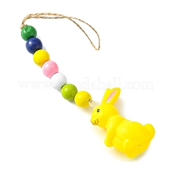 Décorations pendentif lapin en plastique thème pâques&nbsp;HJEW-TAC0013-11C