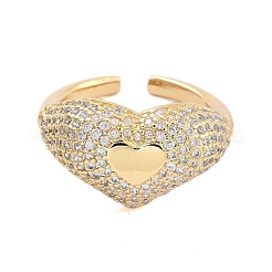 Anneaux de manchette ouverts en zircone cubique transparente&nbsp;RJEW-U002-04G