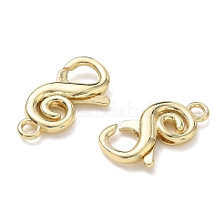 Chiusura a moschettone a spirale a forma di S in ottone per la creazione di gioielli&nbsp;KK-CBA5585-05G