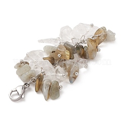 Decorazioni pendenti con perline di cristallo di quarzo naturale e labradorite&nbsp;HJEW-JM01234-03