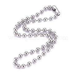 Anlaufgeschützte Kugelkette aus Edelstahl 304&nbsp;X-NJEW-G340-05P-03