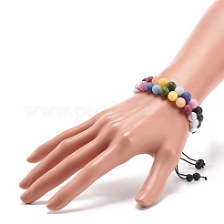 Set di braccialetti con perline intrecciate rotonde e pietre miste di ossidiana e lucentezza dorata di 2 pz 2 stili per donna&nbsp;BJEW-JB08385