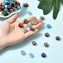 Perline europei fatti a mano in argento lamina di vetro&nbsp;X-LPDL-R008-M