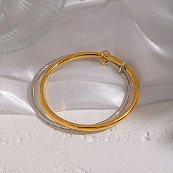 Braccialetti semplici a doppio strato in acciaio inossidabile 304 per donna&nbsp;EC4936