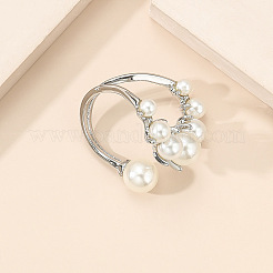 Anelli con polsino aperto in lega con perle finte per donna&nbsp;FN0144-1