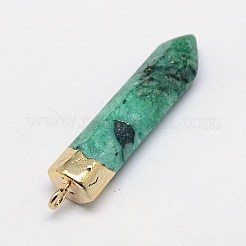 Natürliche gefärbte Kristallstift spitzen Anhänger&nbsp;G-L044-05