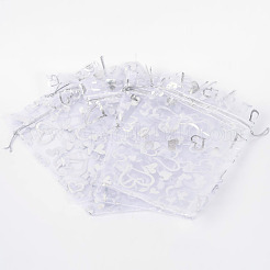 Herz gedruckt Organza Beutel&nbsp;OP-R022-13x18-03