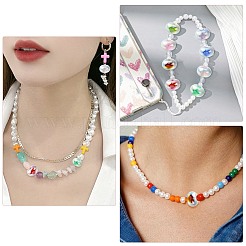 100 pièce de perles acryliques arc-en-ciel plaquées UV&nbsp;PACR-CJ0001-35