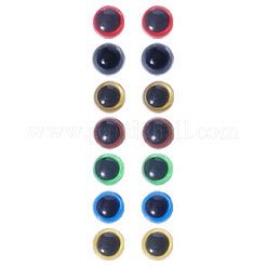140 Stück 7 Farben halbrunde Sicherheitsaugen und Augenlid-Sets aus Kunststoff&nbsp;DIY-GL0005-17