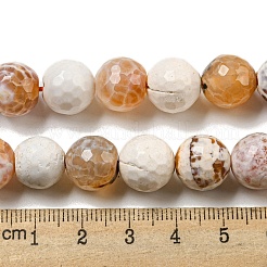 Facettierte natürliche Feuerknisternachatperlenstränge&nbsp;G-F447-12mm-H04