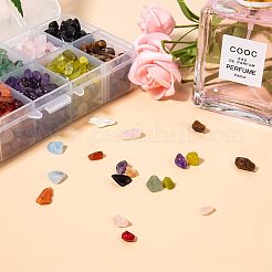 Natürliche Jade & Aquamarin & grüner Aventurin & weiße Muschel & roter Jaspis & Rosenquarz & Tigerauge & Amethyst & Achat & Obsidian Chips Perlen&nbsp;G-PH0033-03