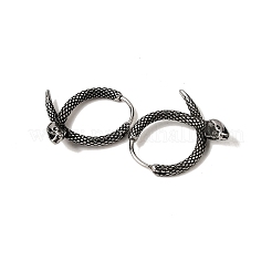 Pendientes de aro de acero inoxidable quirúrgico 316 de plata antigua&nbsp;EJEW-D096-03C-AS