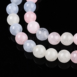 Teñidos naturales blancas abalorios de jade hebras&nbsp;G-T140-4mm-A03