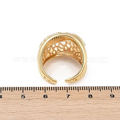 Anillos abiertos de circonita cúbica transparente con micro pavé de latón para mujer&nbsp;RJEW-A059-05G