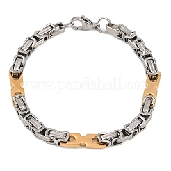 Bracelets à chaîne byzantine en acier inoxydable 201 pour femmes&nbsp;BJEW-B143-13GP