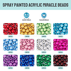 360pcs 12 Farben sprühlackierte Acrylperlen&nbsp;MACR-TA0002-25