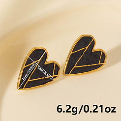 Boucles d'oreilles à tige en forme de cœur en acier inoxydable 304&nbsp;PH1793-3