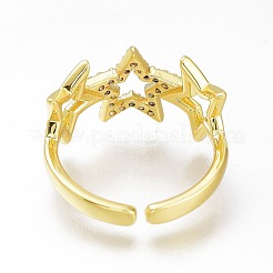 Anneaux de manchette en laiton micro pave zircone cubique&nbsp;RJEW-N031-25G