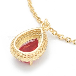 Collana con pendente in ottone con zirconia cubica&nbsp;NJEW-F281-06