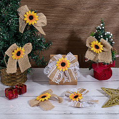 15 stücke 3 arten bowknot & sunflower leinen kostüm zubehör&nbsp;DIY-PH0034-20