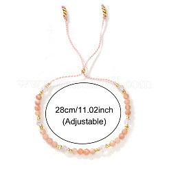 Verstellbare Armbänder mit Schiebeverschluss aus natürlichen Sonnenstein- und Quarzperlen für Damen&nbsp;LS-UF4729
