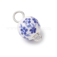 Handgefertigte Porzellan-Ceramid-Glieder mit Blumendruck&nbsp;PALLOY-JF04143-02