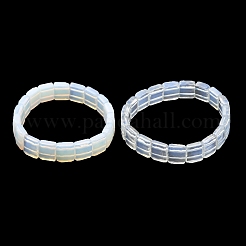 Braccialetti elastici con perline sfaccettate in opalite per donna&nbsp;BJEW-K251-08L