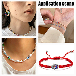 144 stücke 6 farben handgemachte bösen blick runde perle&nbsp;LAMP-NB0001-76B