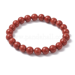 2 bracciale con 2 perline di diaspro rosso naturale&nbsp;BJEW-JB12200