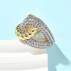 Micro ottone spianare anelli zirconi&nbsp;RJEW-D307-04G-B