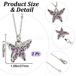 Collana con ceneri in urna in acciaio inossidabile&nbsp;NJEW-CN0001-05B