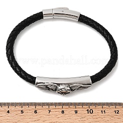 Braccialetti con cordoncino di cuoio intrecciato in microfibra&nbsp;BJEW-A092-01C-AS