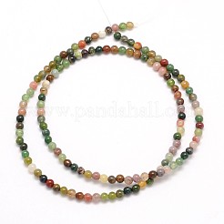 Natürliche Indien Achat runde Perlen Stränge&nbsp;G-N0166-23-3mm