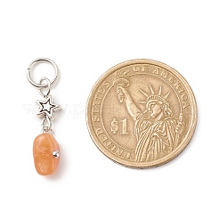 7 pièces 7 styles pendentifs en alliage de copeaux de pierre mélangés naturels et synthétiques de chakra&nbsp;PALLOY-JF01778-02