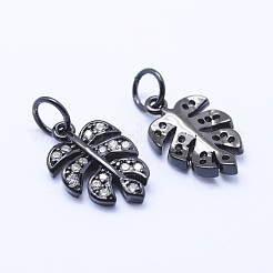 Charms ecologici in ottone con micro pavé di zirconi&nbsp;KK-P133-04-NR