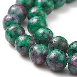 Hebras de cuentas de piedras preciosas naturales teñidas redondas&nbsp;G-R345-6mm-15