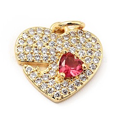 Pendentifs avec zircon cubiques à micro-pavés en laiton&nbsp;KK-E015-12G