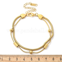 Bracelets à chaîne serpent en acier inoxydable 304&nbsp;BJEW-U019-04G-01