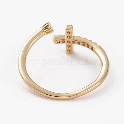Anelli di polsino in zircone chiaro con micro pavè di ottone&nbsp;RJEW-C101-07G
