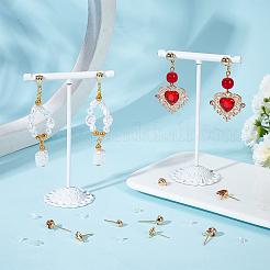 40 stücke 5 arten teardrop & shell & herz & flache runde legierung stud ohrringe Zubehörse&nbsp;FIND-BC0004-92